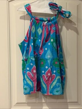 Crown & Ivy Blue Floral Tie-Shoulder Tank Top